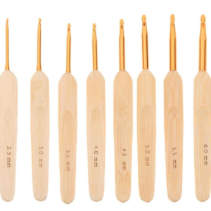 Hæklenål i bambus – 8 størrelser